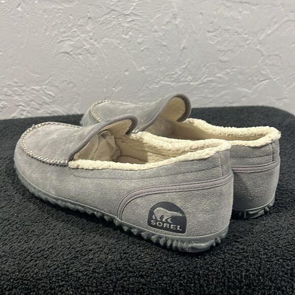 🔥🔥SOREL “DUDE MOC” Gray Suede Slippers Slip-On Loafers - Men Sz 12 - EXCELLENT - Picture 2 of 12